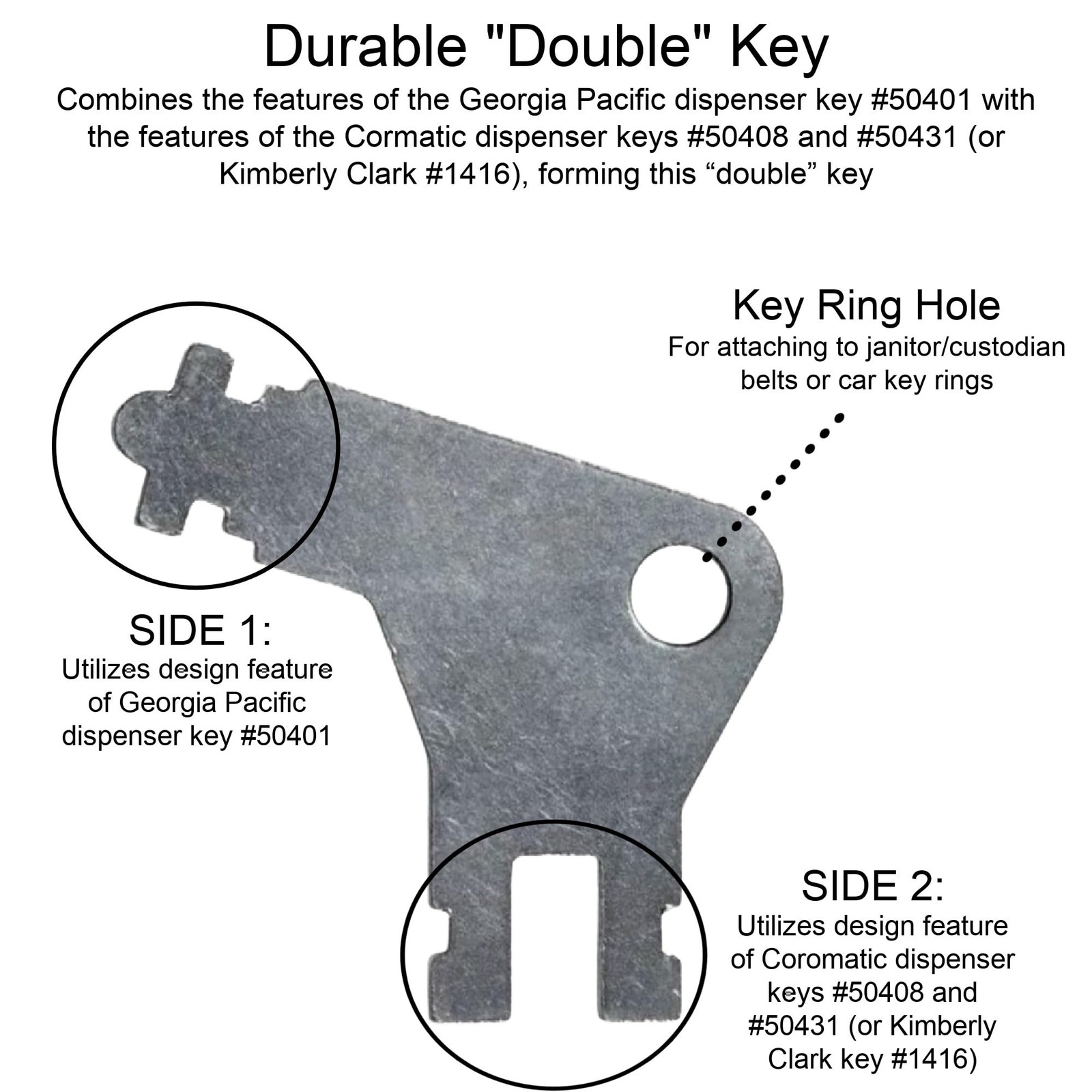 Paper Towel Dispenser Key 3-Pack Commercial Machines Janitorial Supplies