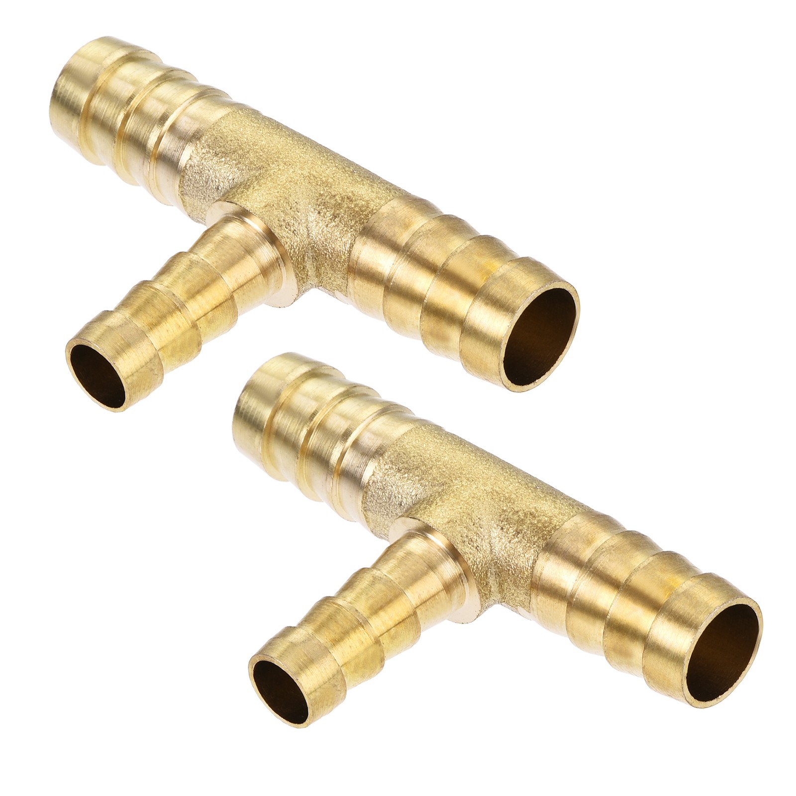 2 x Reducing Barb Hose Fitting Tee T Shape Pipe Connector Brass 3/8″x3/8″x1/4″