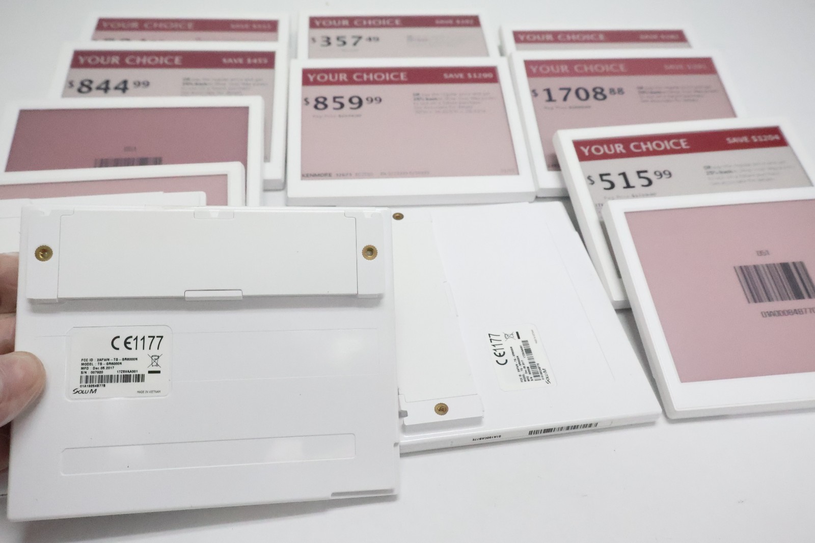 Lot of 13 SoluM TG-QR6000N Electronic Shelf Label Digital Price Tag – Untested