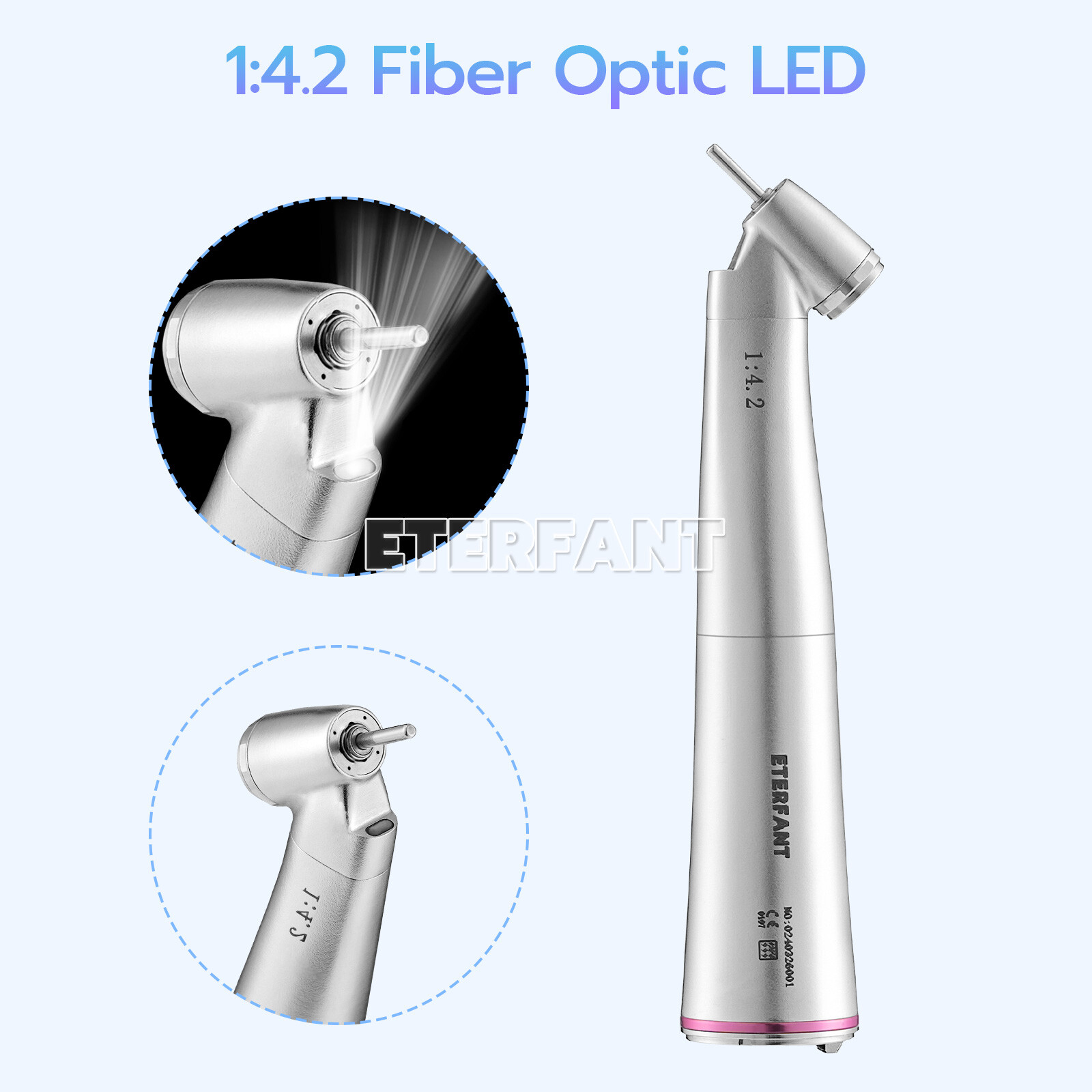 ENTERFANT Dental 1:1/1:4.2/20:1 Implant LED Fiber Optic Contra Angle Handpiece