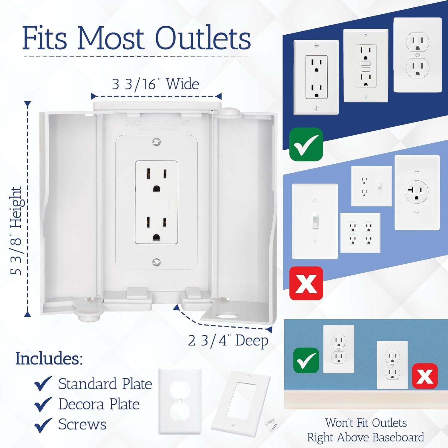 Safety Innovations Twin Door Baby Outlet Cover Box for Babyproofing…