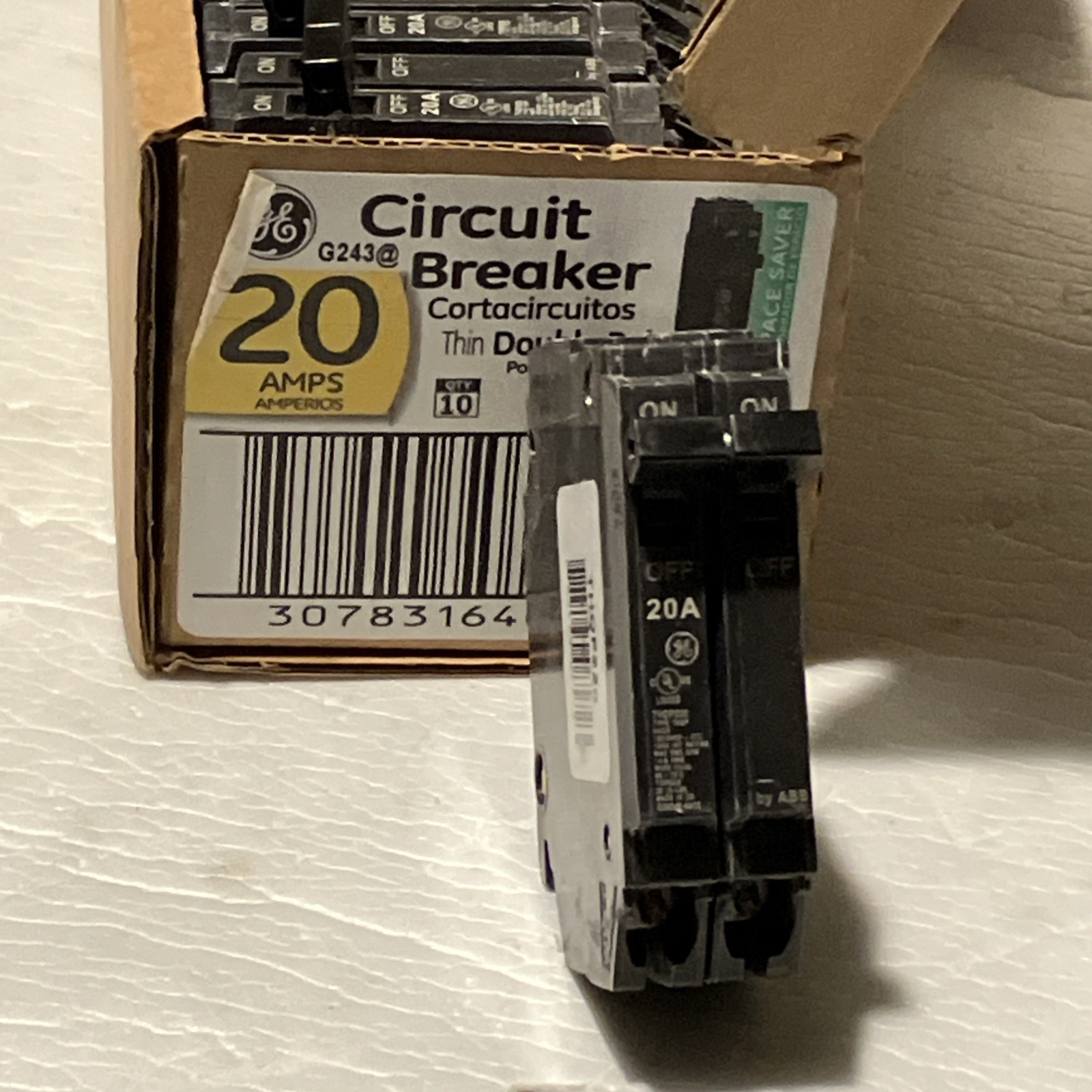 (1ct) GE General Electric Circuit Breaker THQP220 2 Pole 20 Amp 120/240 Volt NEW