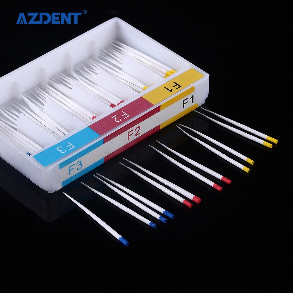 100PCS Dental Puntos Absorbentes de endodoncia para Endo Root Canel F1, F2, F3