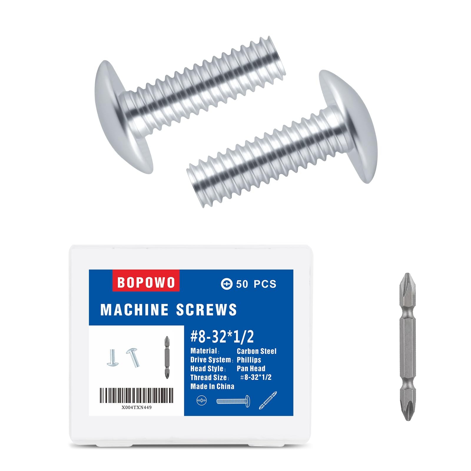 50 PCS 832 x 1/2 Inch Machine Screws Knob Pull Drawer Door Installation