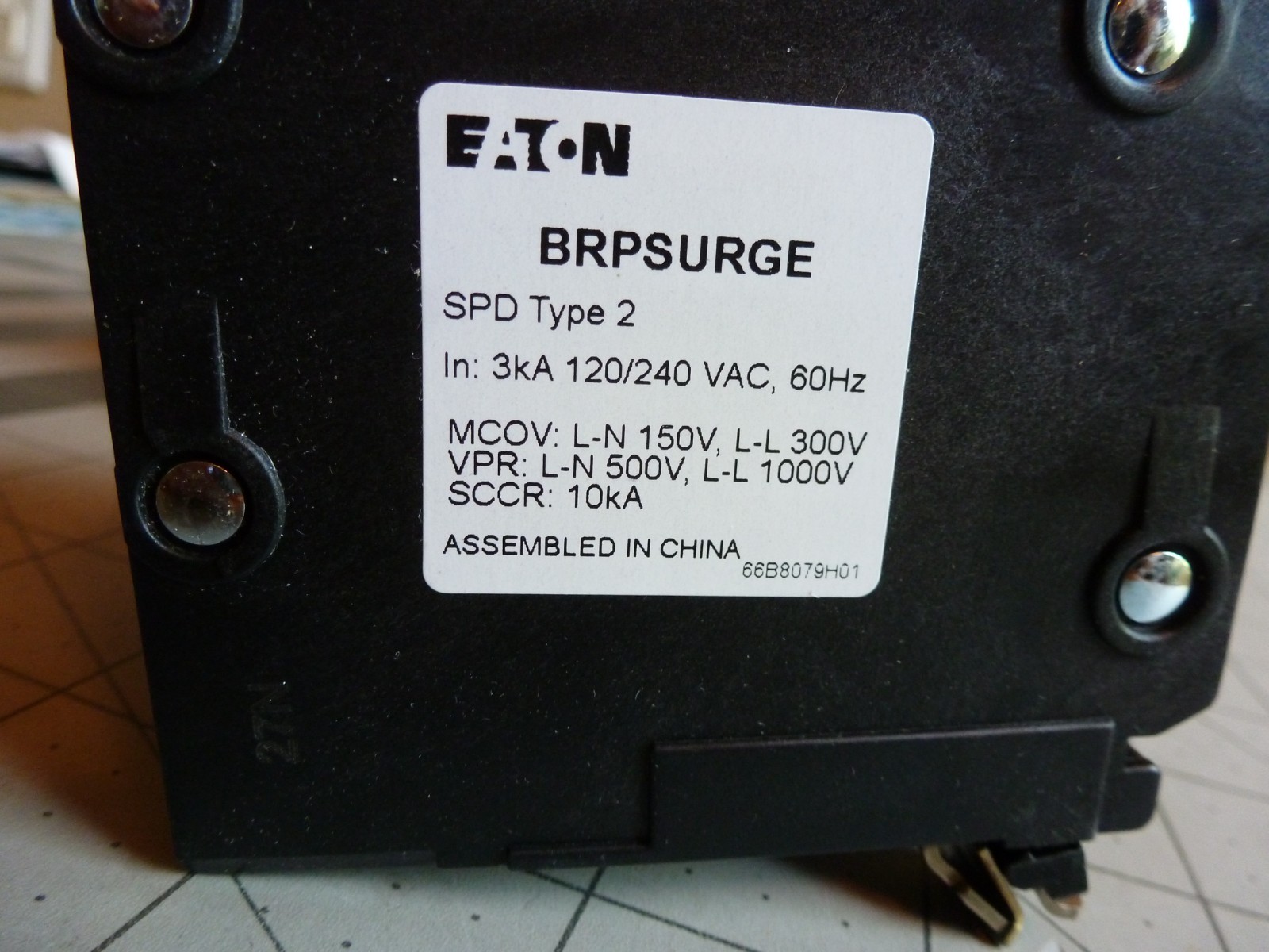 Eaton BRPSURGE Surge Protection Device – Type 2 – 120/240 VAC – 2 Pole – NEW