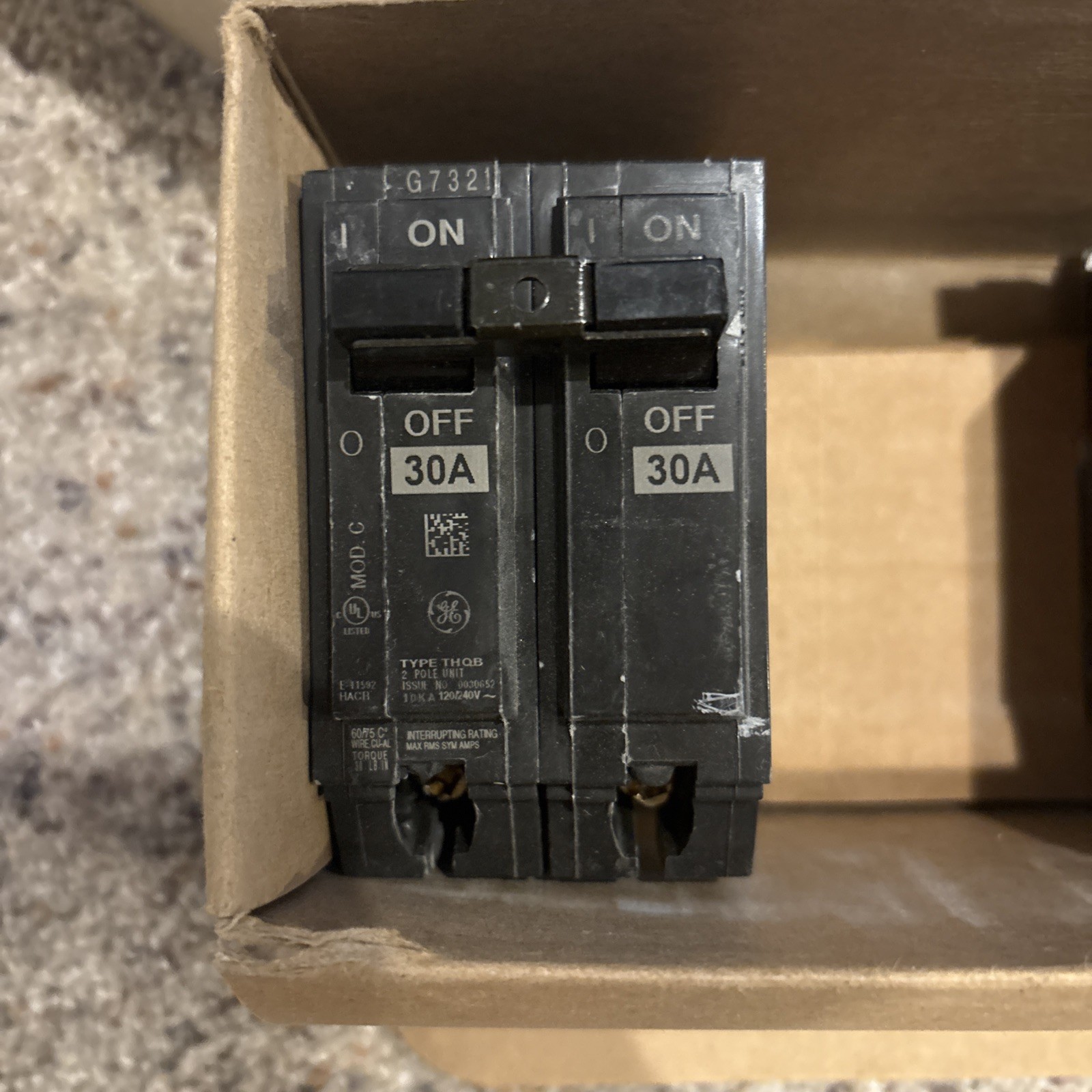 GE THQB2130 2 Pole 30A 240V Circuit Breaker Molded Case