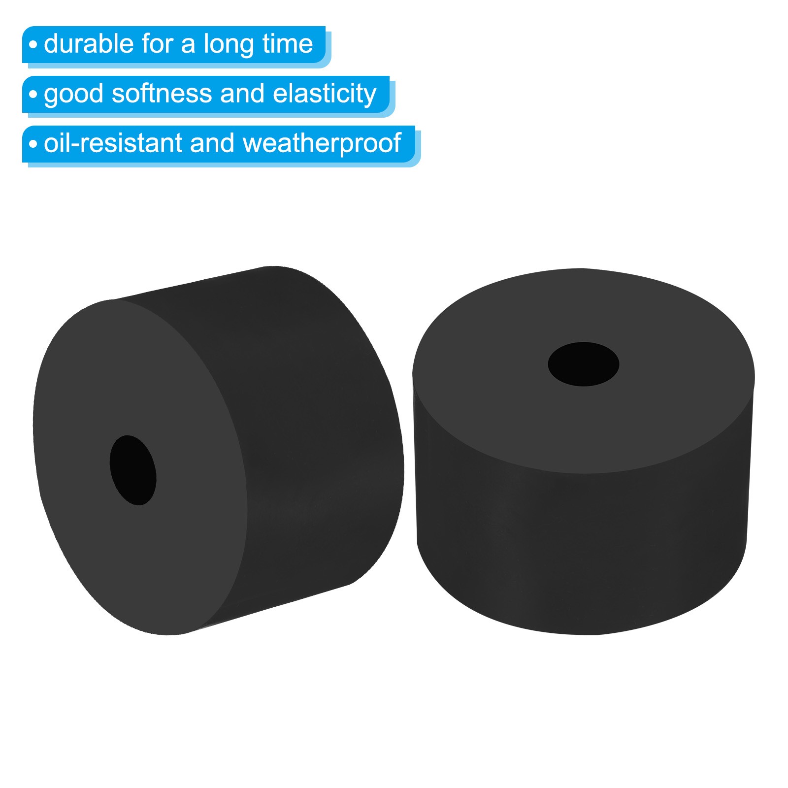 4Pcs Multi Purpose Rubber Spacer 2″ OD x 25/64″ ID x 1.2″ Thickness Black