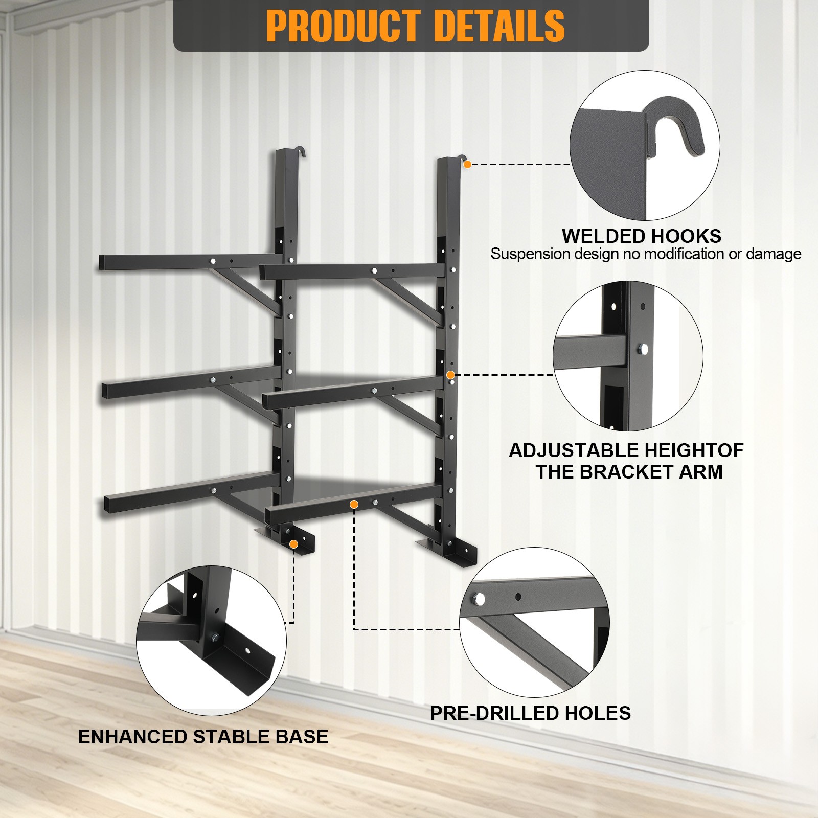 2 PCS Shipping Container Shelving Brackets for Trailer Container Garage Basement