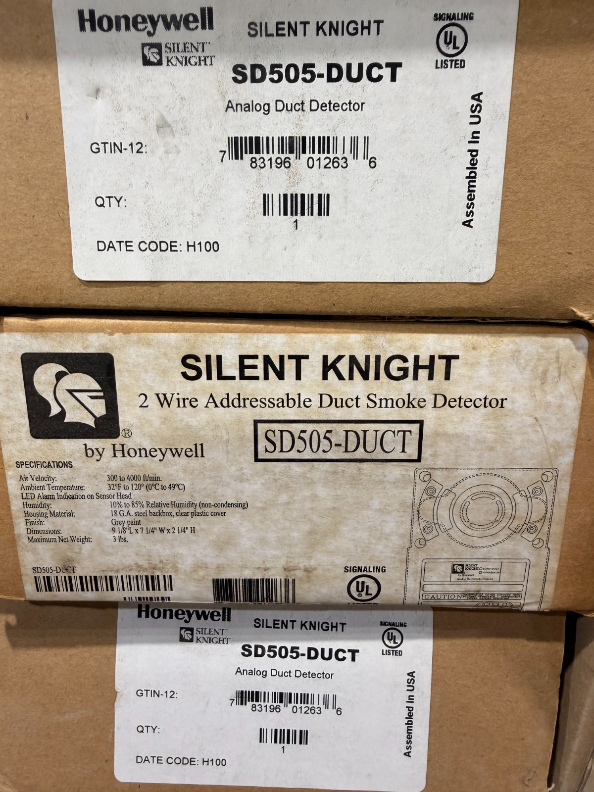 NEW Honeywell Silent Knight SD505-DUCT Analog Duct Smoke Detector