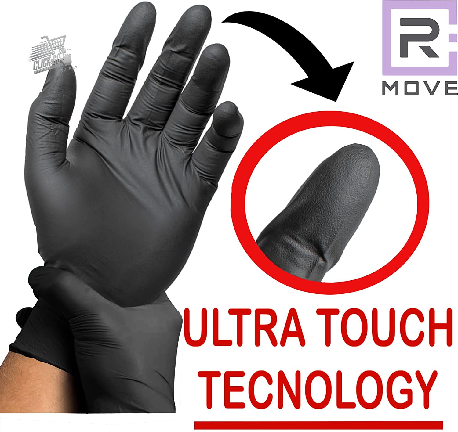 Black Nitrile Disposable Gloves S Medical Food Disposable Work 24.5×8.5cm RMOVE