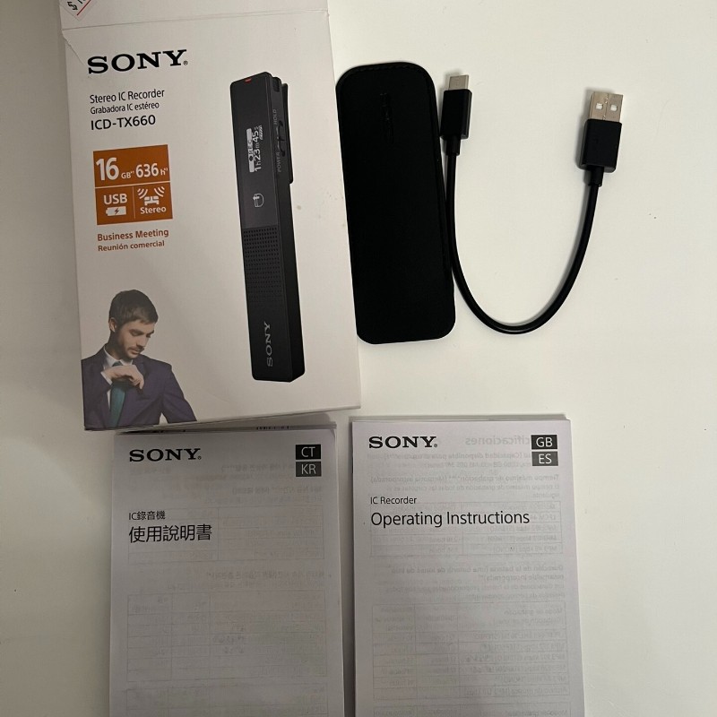 Sony ICD-TX660 Digital Voice Recorder 16GB – Ultra Slim USB Direct Dictation