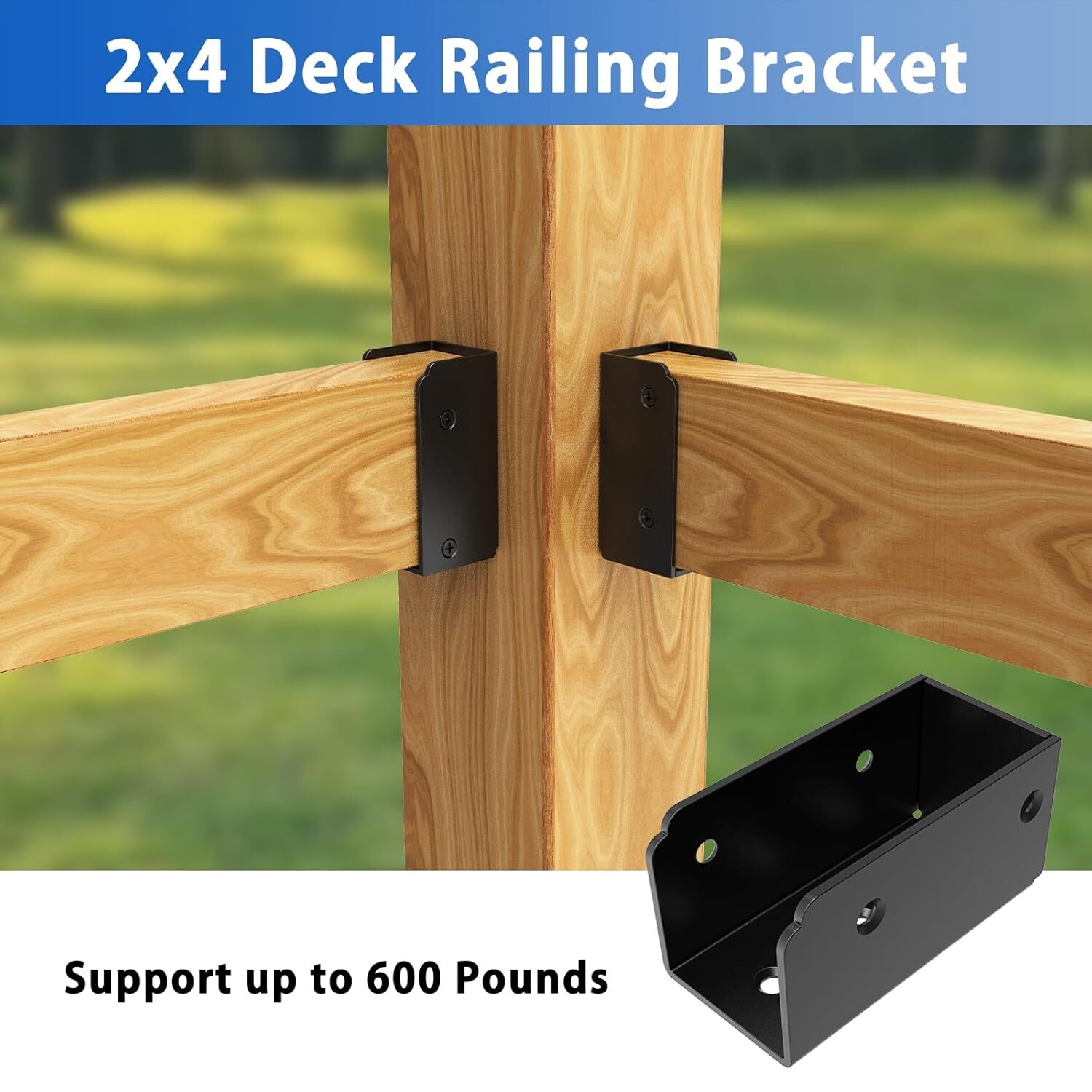 4 Pcs 2”x 4” Stainless Steel Deck Railing Brackets Connectors 2×4 Brackets 2x…