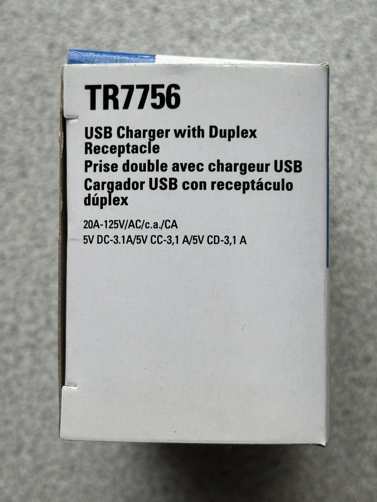 NEW Eaton TR7756LA Combo Duplex Receptacle Outlet w/ 2 USB Charger Tamper Resist