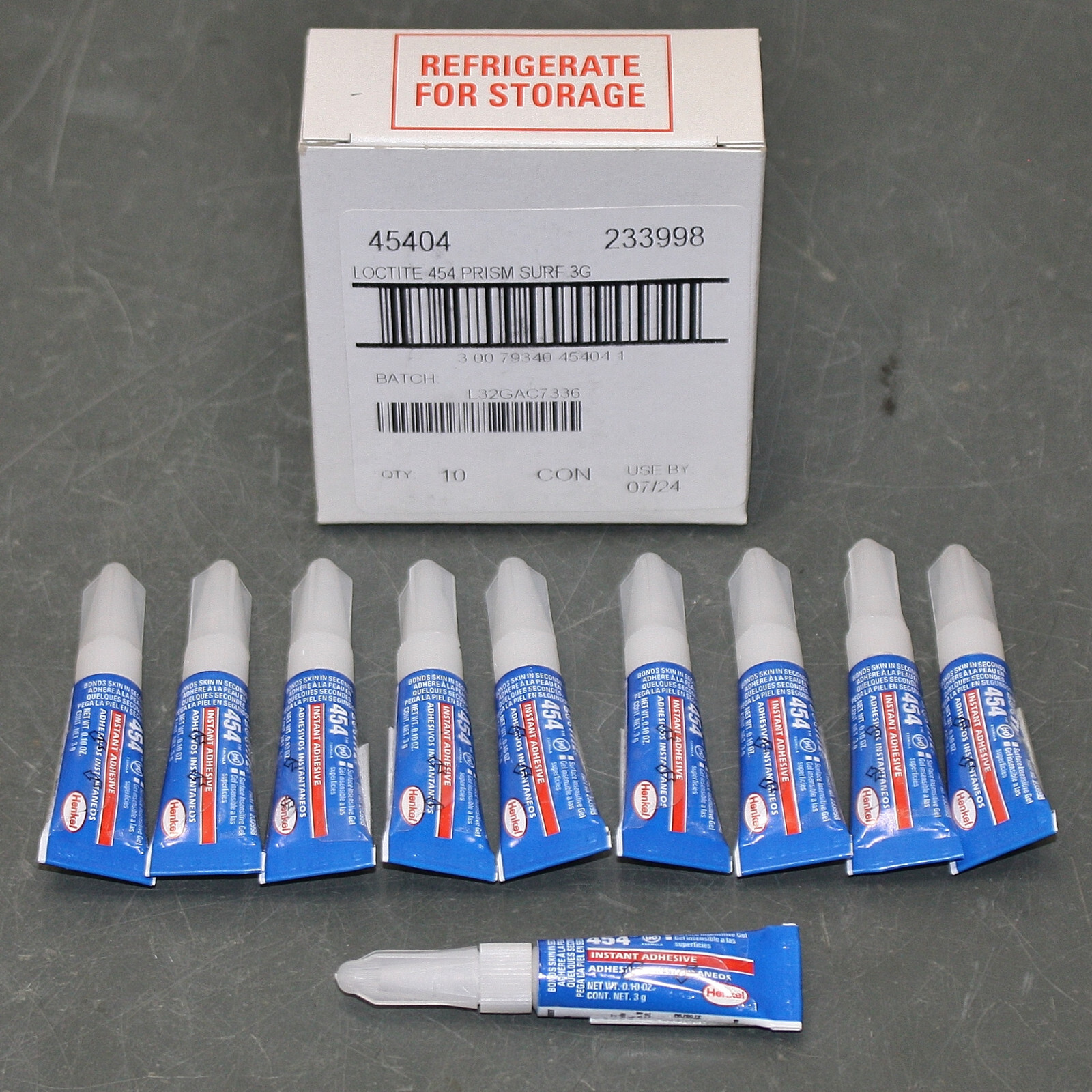 EXPIRED 07/2024 – (10) Loctite 454 Prism Instant Adhesive Gel 233998, 0.10 oz