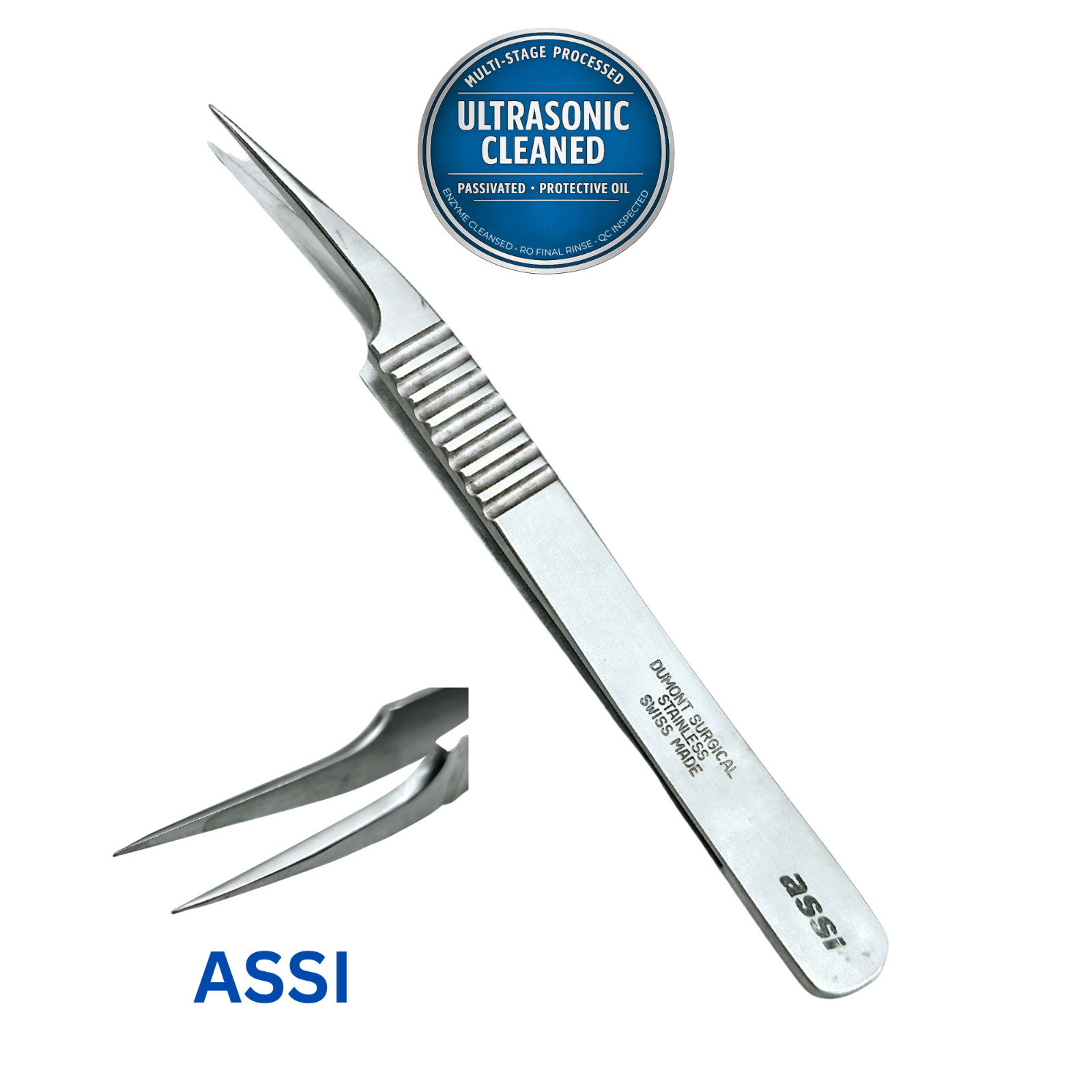 ASSI D-5A Vessel Dilator Forceps, .03mm Tip, 4.25″ – Ultrasonic Cleaned