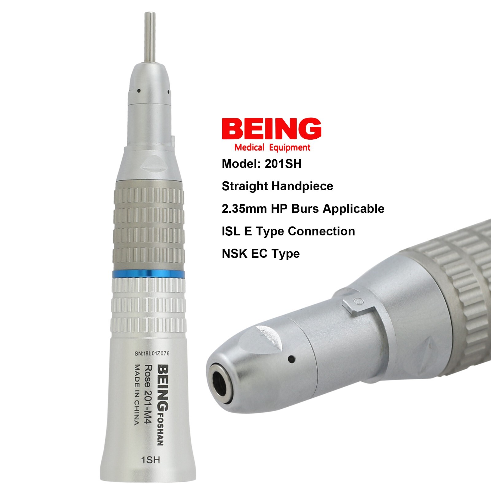 Dental Prophy Handpiece 4:1 1:1 Straight Nose Cone Air Motor 4 Hole NSK HP-44M