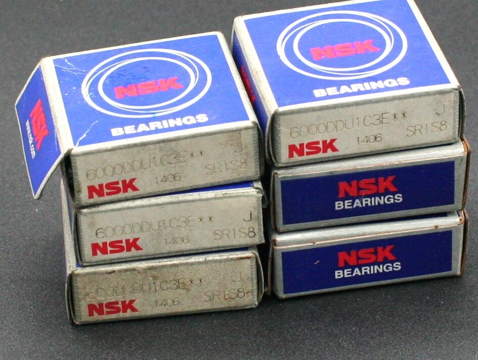 Six (6) NSK 6000 DDU C3 Deep Groove Bearings 10MM ID Indonesia NEW