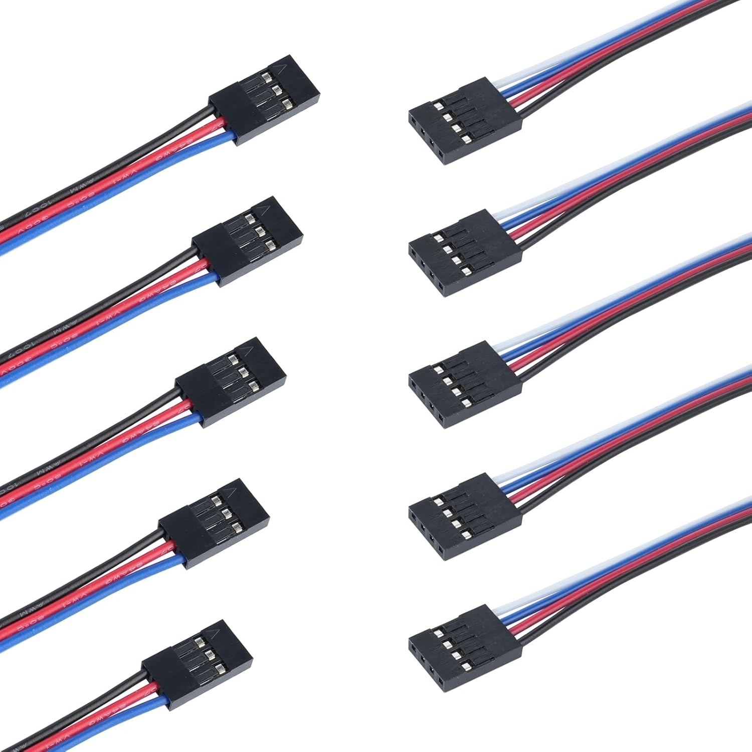 14pcs 3 Pin 5pcs 4 Pin Female to Female Multicolor Dupont Wire Breadboard