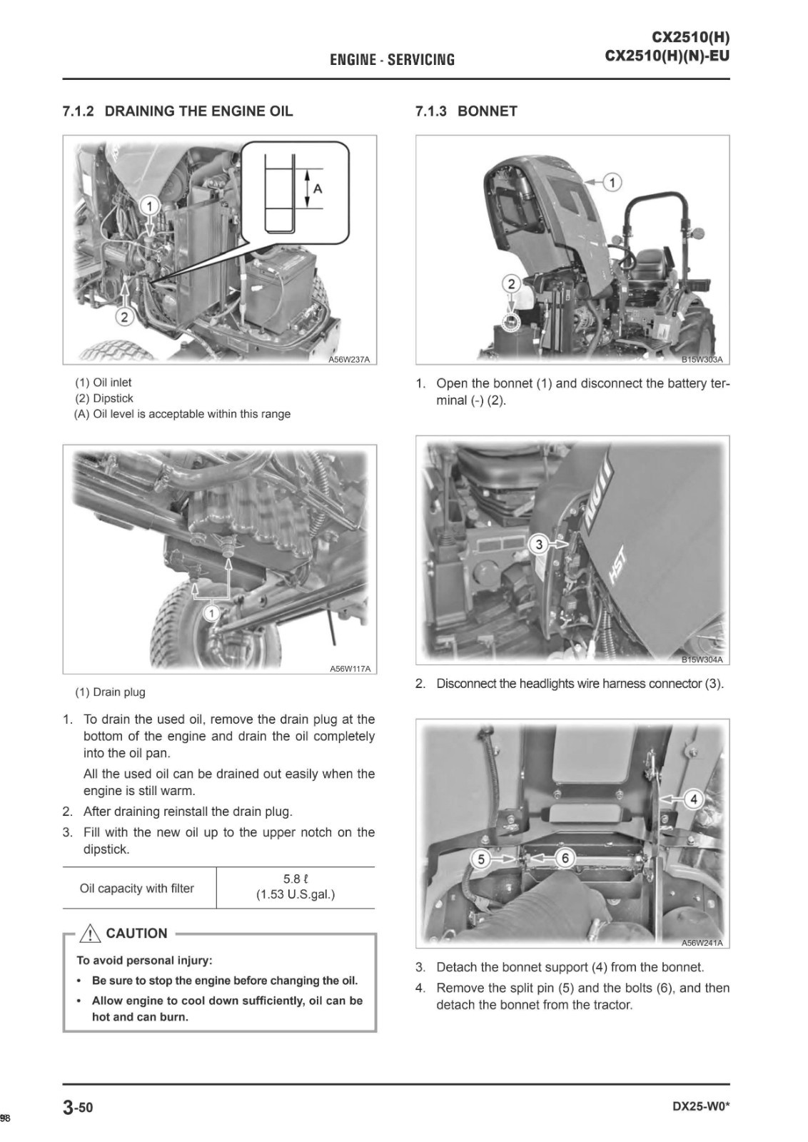 2510 Tractors Workshop Technical Repair Manual Fits Kioti CX2510-H CX2510-H N