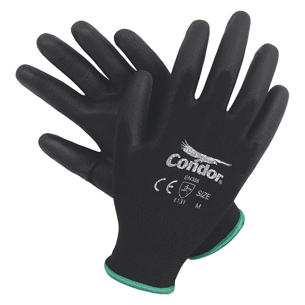 CONDOR 19L486 PR,Coated Gloves,Palm and Fingers,XS 19L486