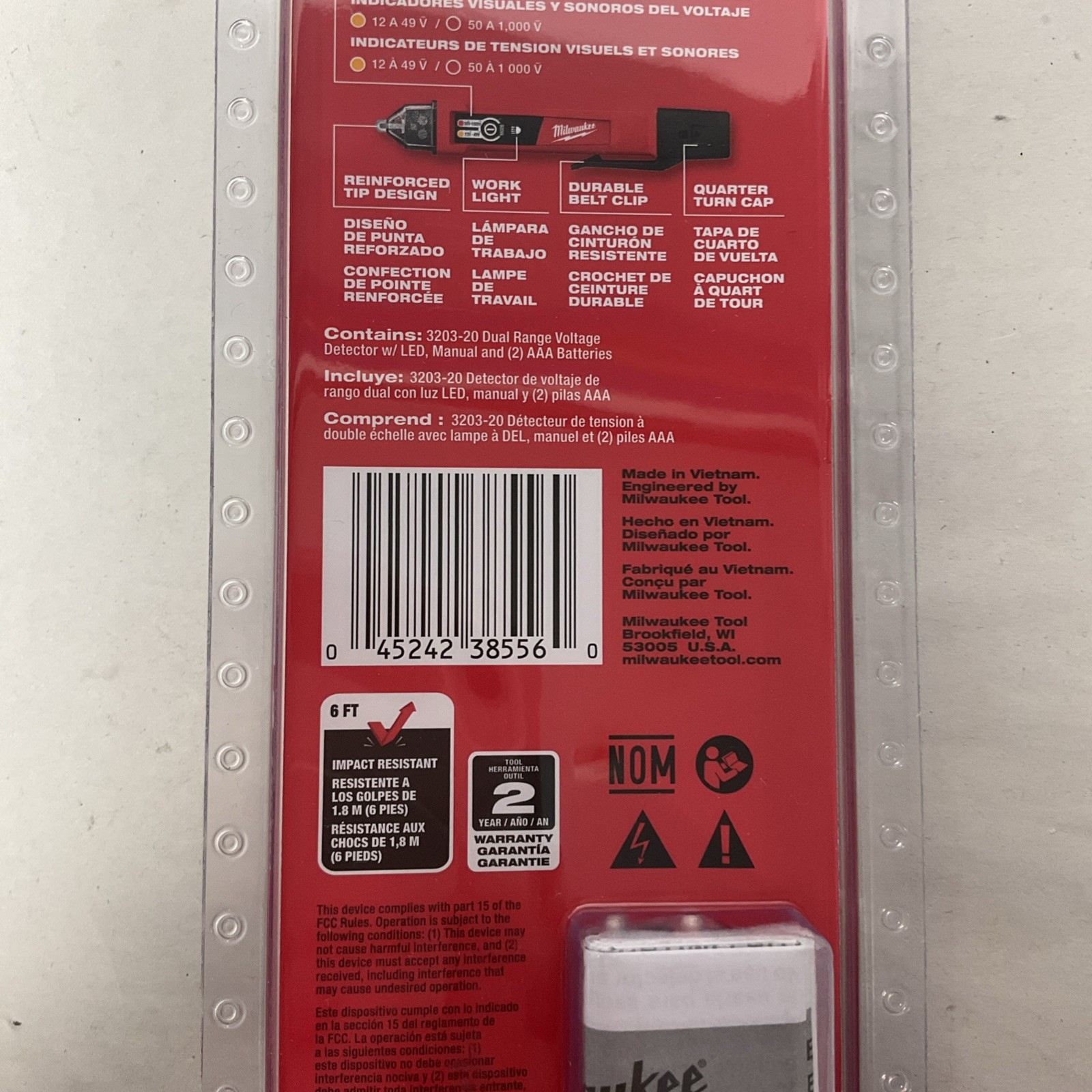 Milwaukee 3203-20 Dual Range Non-Contact Voltage Detector w/LED