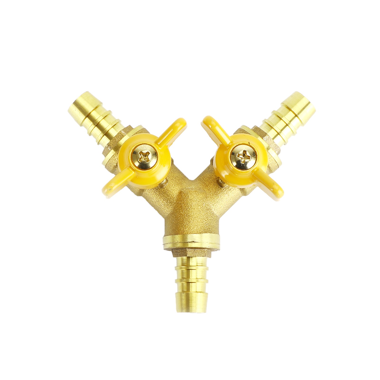 3/8″ Hose Barb Ball Valve Y Shaped 3 Way Connector Barb Brass Fitting OD 11mm US