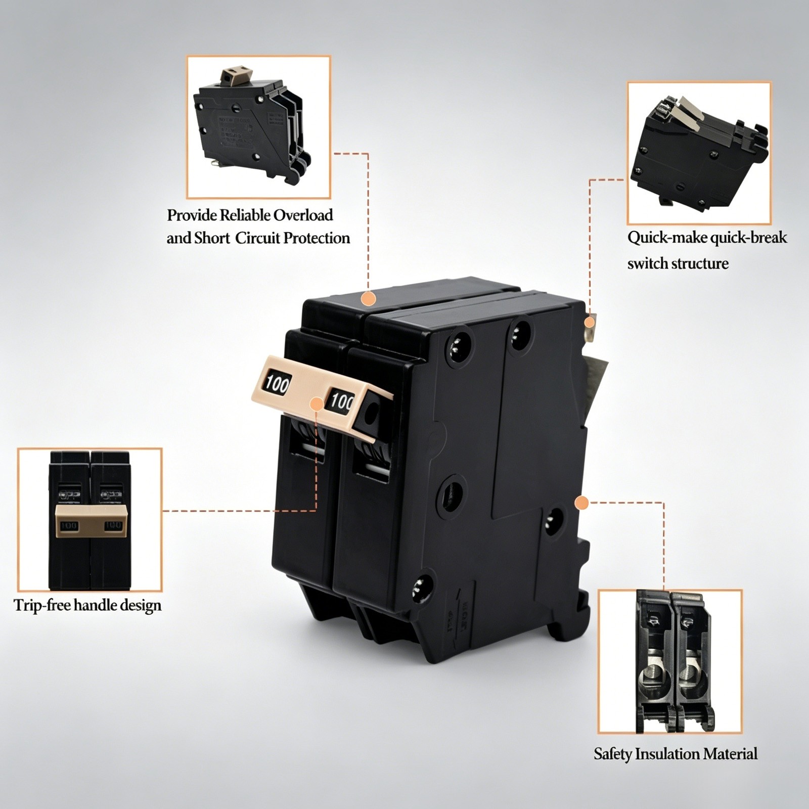 Upgrade 2100 2-Pole 100 Amp Circuit Breaker for Cutler Hammer Load Centers