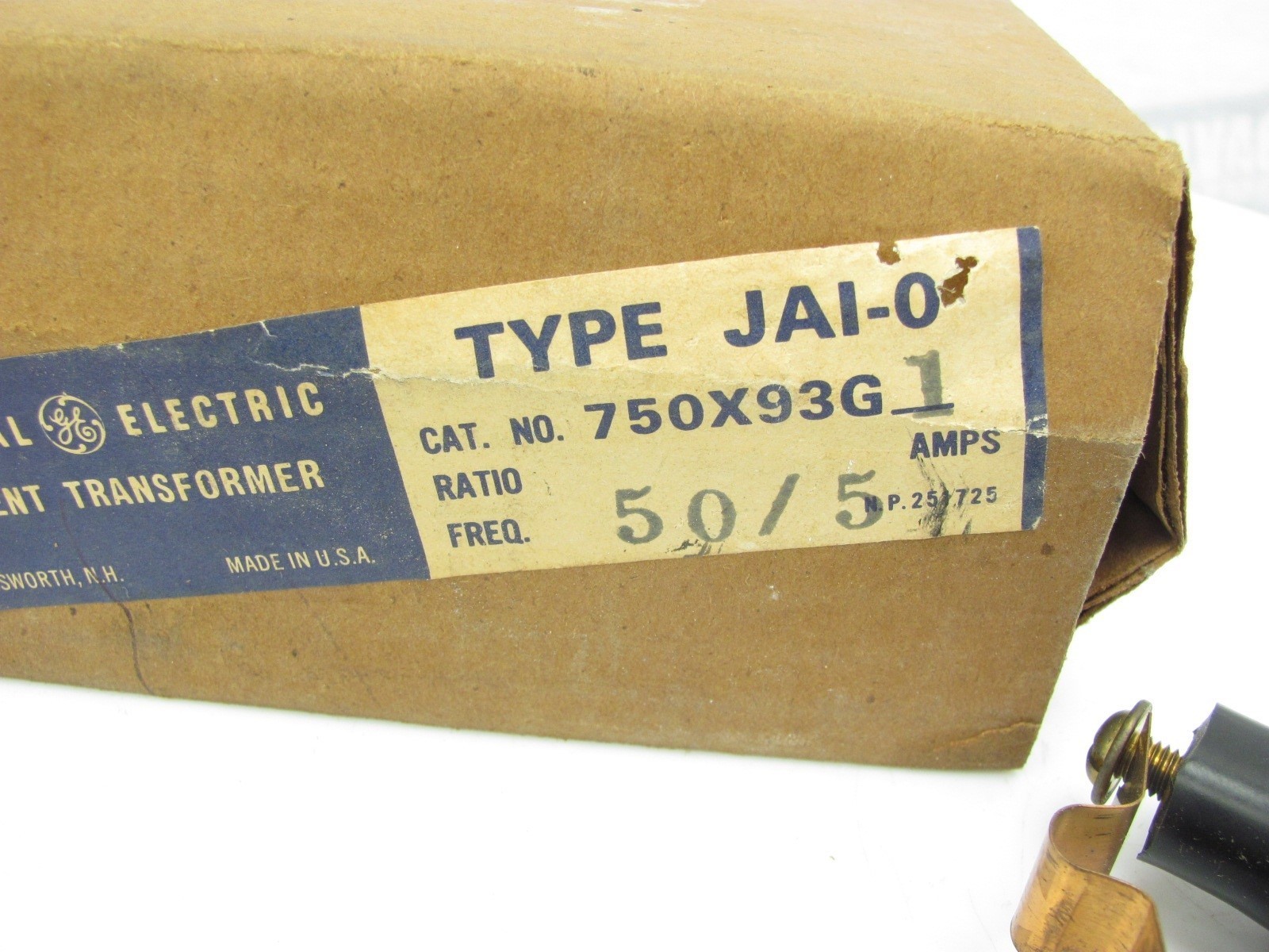 General Electric – JAI-0 750X93G1 – CURRENT TRANSFORMER – 50:5 500A:5A 50-400 Hz