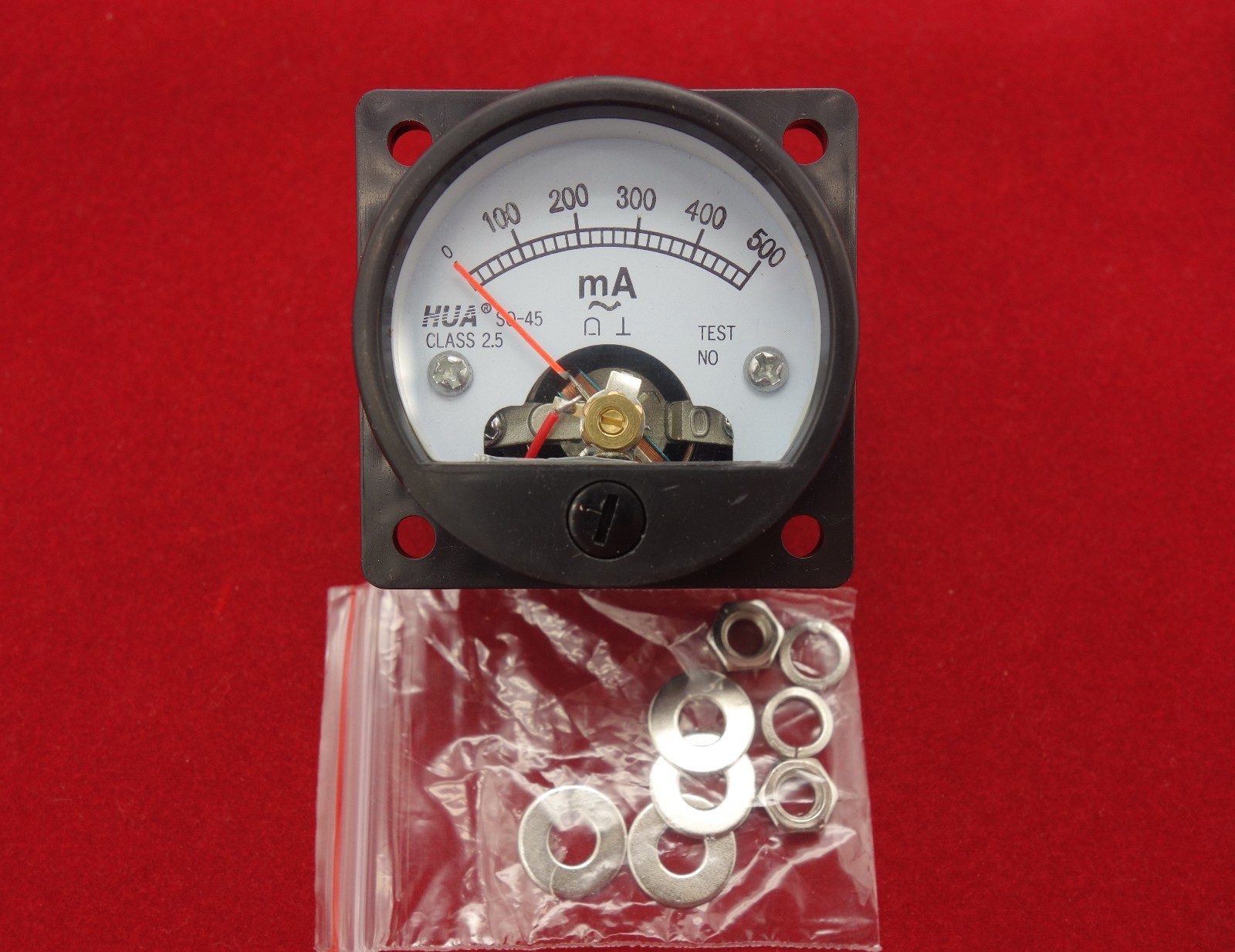 1PC AC 0-500MA Analog Ammeter Panel AMP Current Meter SO45 Cutout 45mm