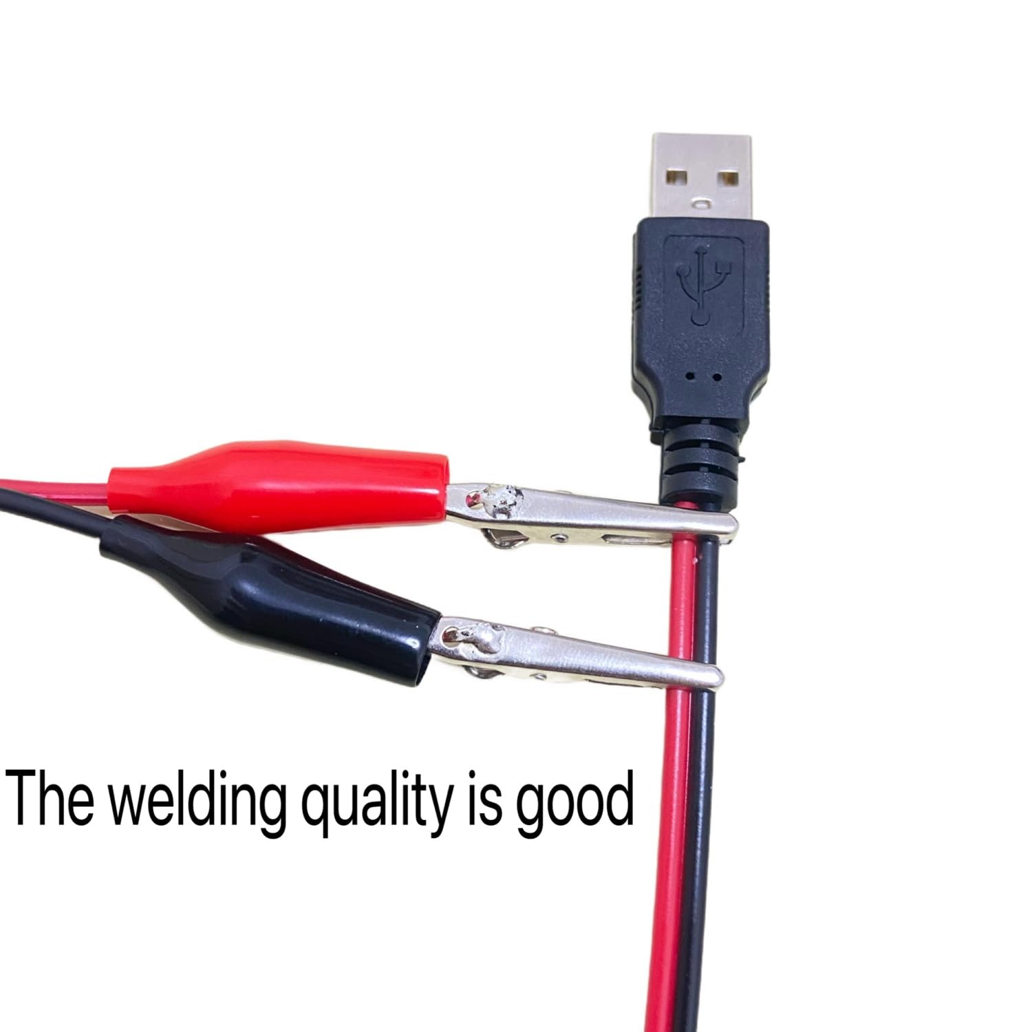 4 Sets of 50cm 24AWG USB Male-to-Female Jumper Wires with Alligator Clips, Po