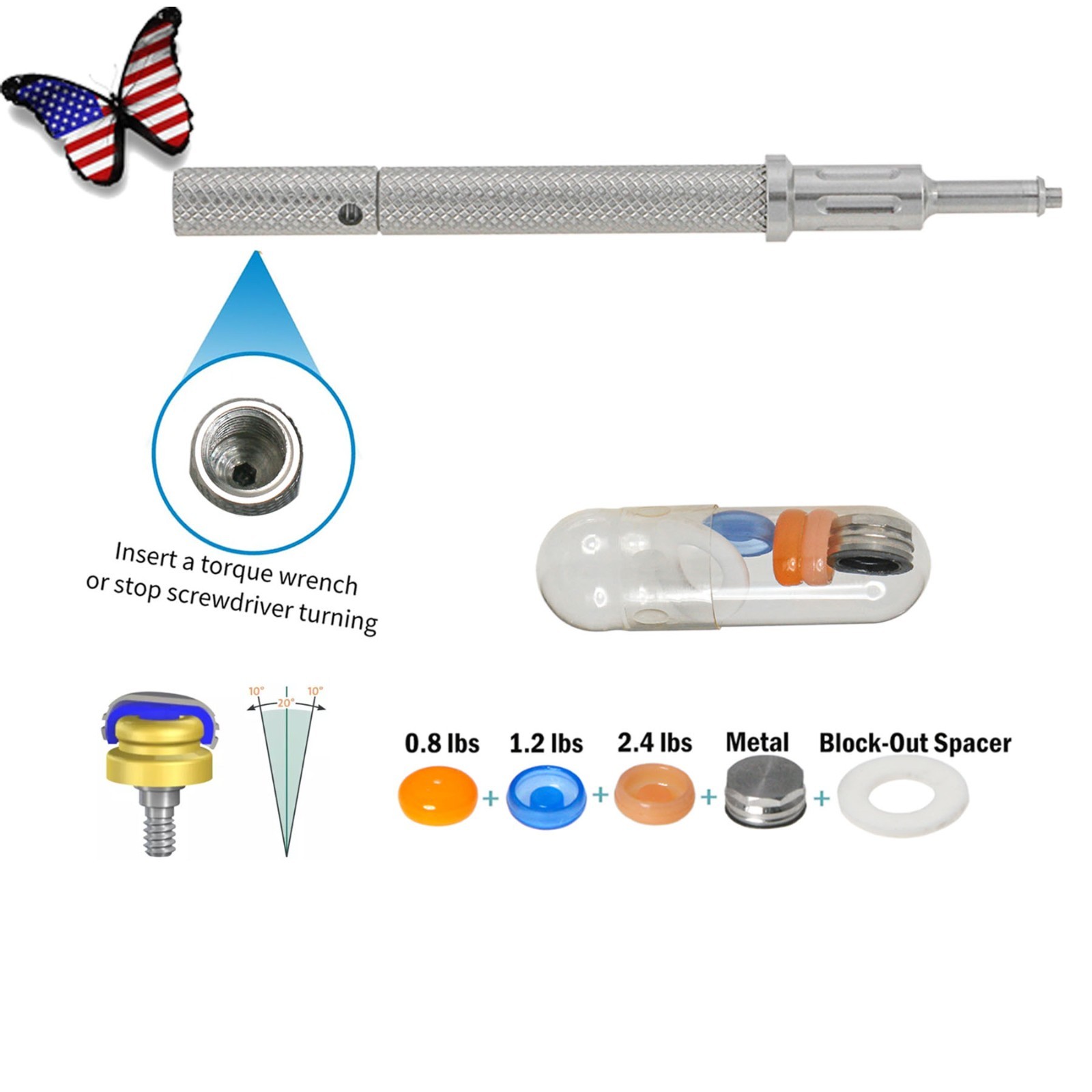 US Overdenture Retention Male Processing Cap For Locator Abutment System Inserts