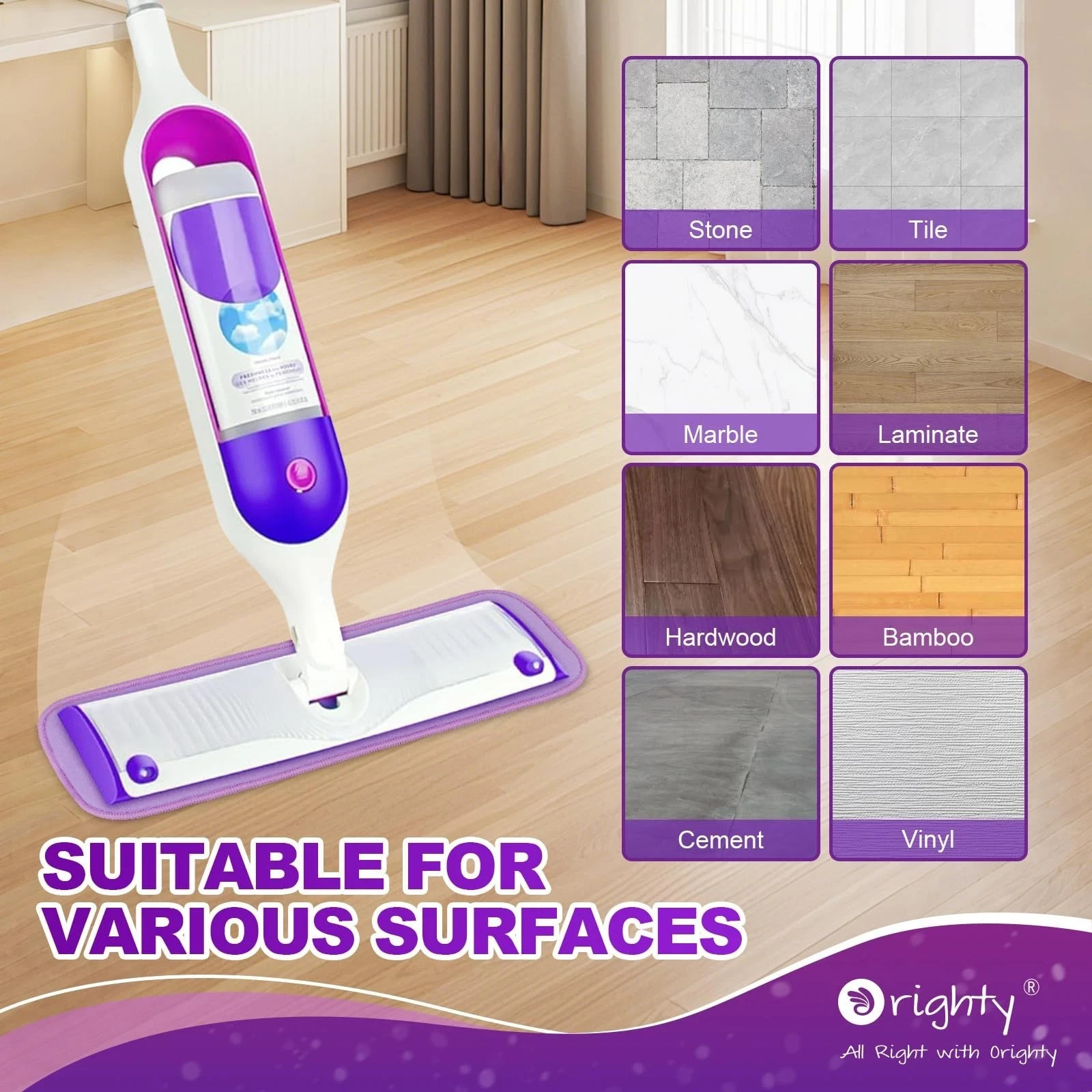 Orighty Reusable Mop Pads for Swiffer PowerMop, 10 Pack Power Mop Pads Refill…