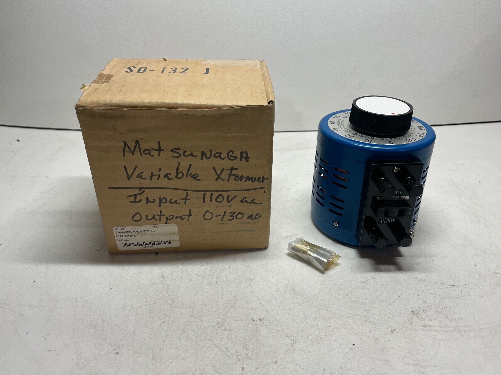 Matsunaga SD-132-J Slide Regulator Variable Transformer 2A In: 110V Out: 0-130V