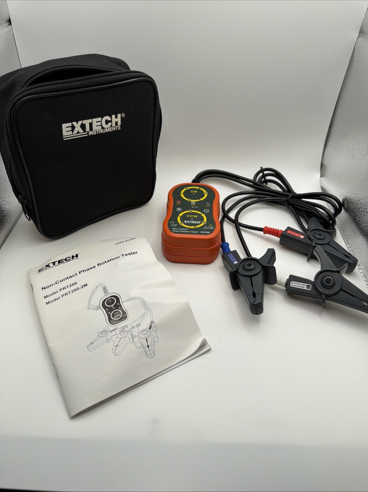 EXTECH PRT200 Non-Contact Phase Sequence Tester with Case CAT IV 600V III 1000V