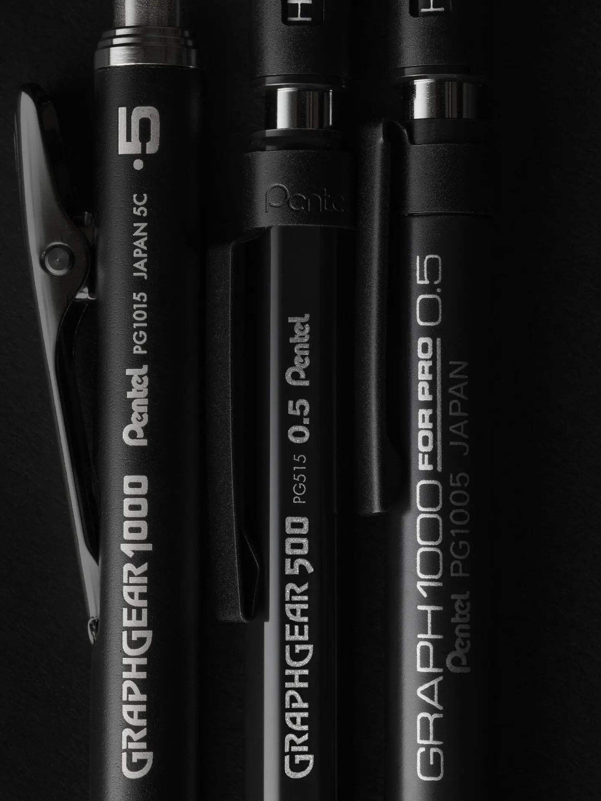 Pentel GraphGear/Graph Black Edition, Mechanical Drafting Pencils, Pentel 60th A