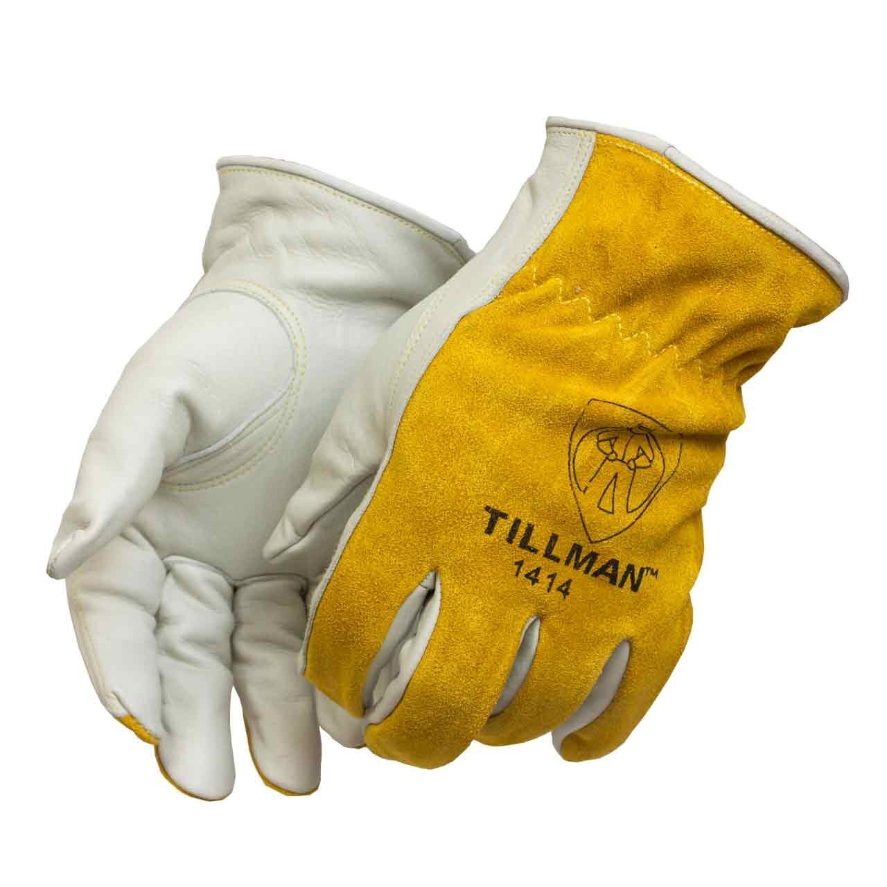 12 Tillman 1414 Grain Pearl Cowhide Split Leather Drivers Protective Work Gloves