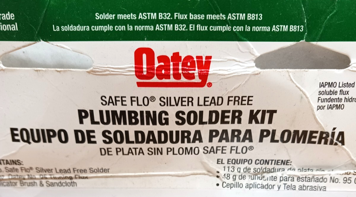 Oatey – 50683 – Silver Lead Solder Kit – Solder, Flux, Brush, Cloth – Safe Flo