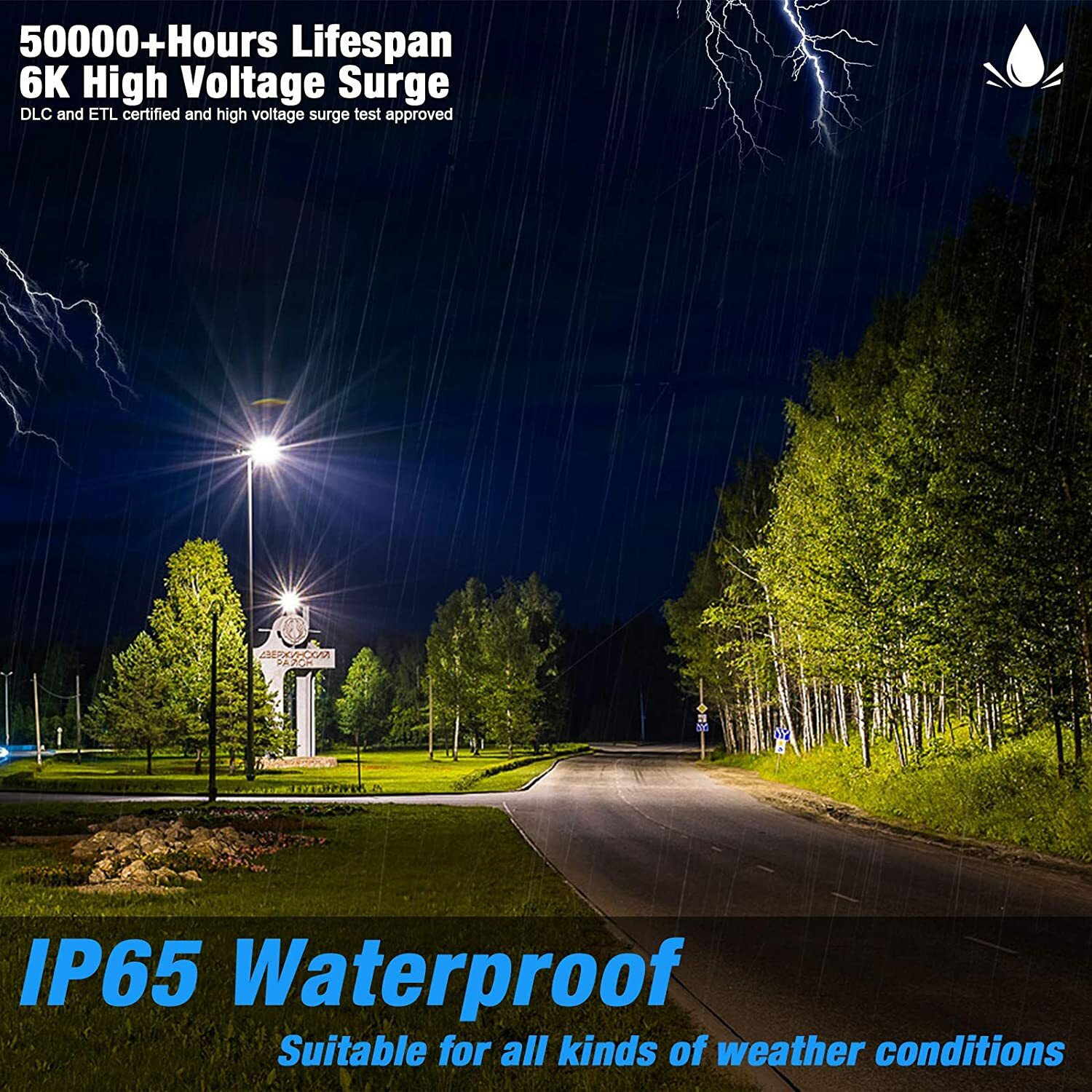LED Post Top Pole Lights 150W Outdoor Pathway Area Light Garden Yard Lamp IP65