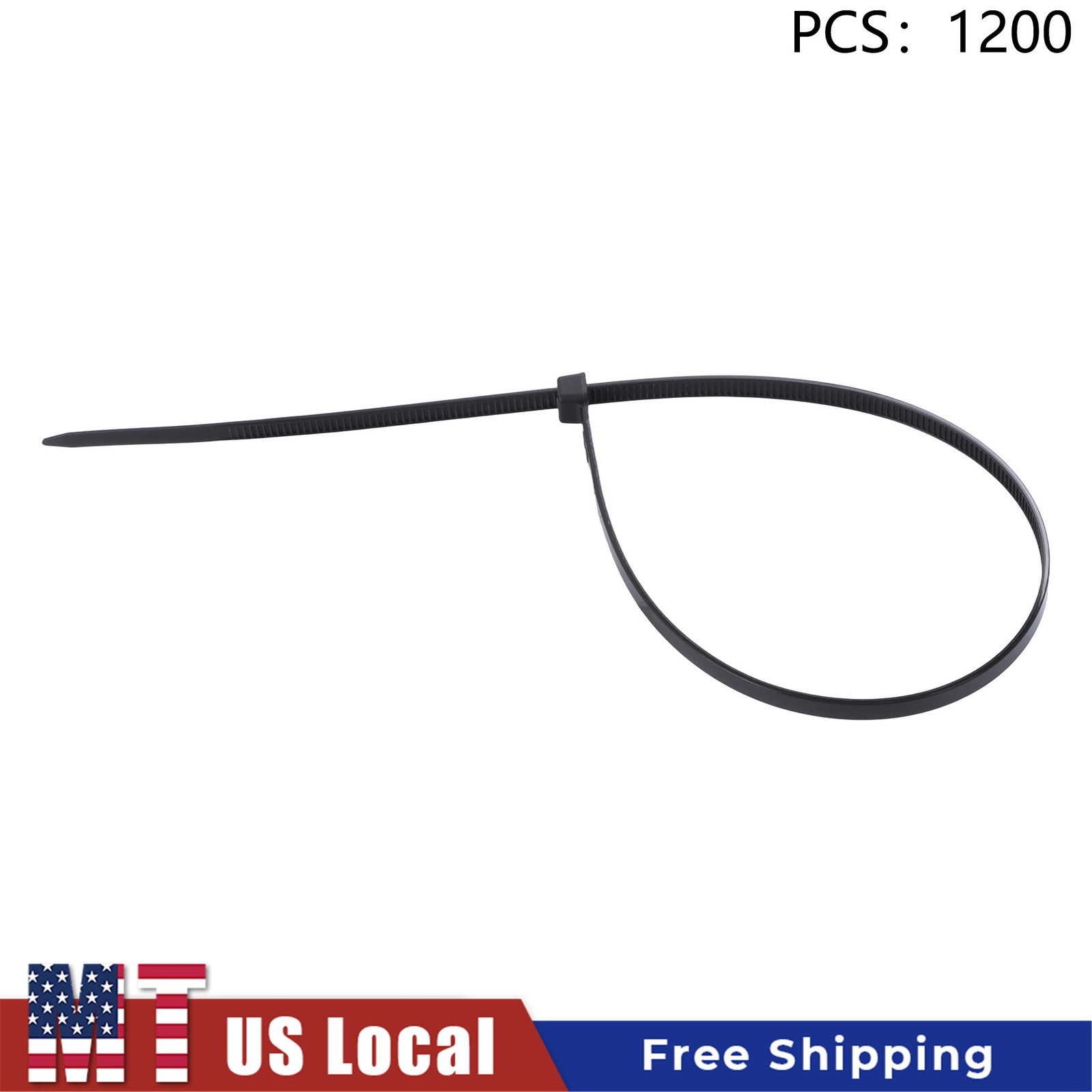 Self-Locking Zip Ties 1200pcs 14 Inch Nylon 50lb Heavy Duty 0.18in Width Black