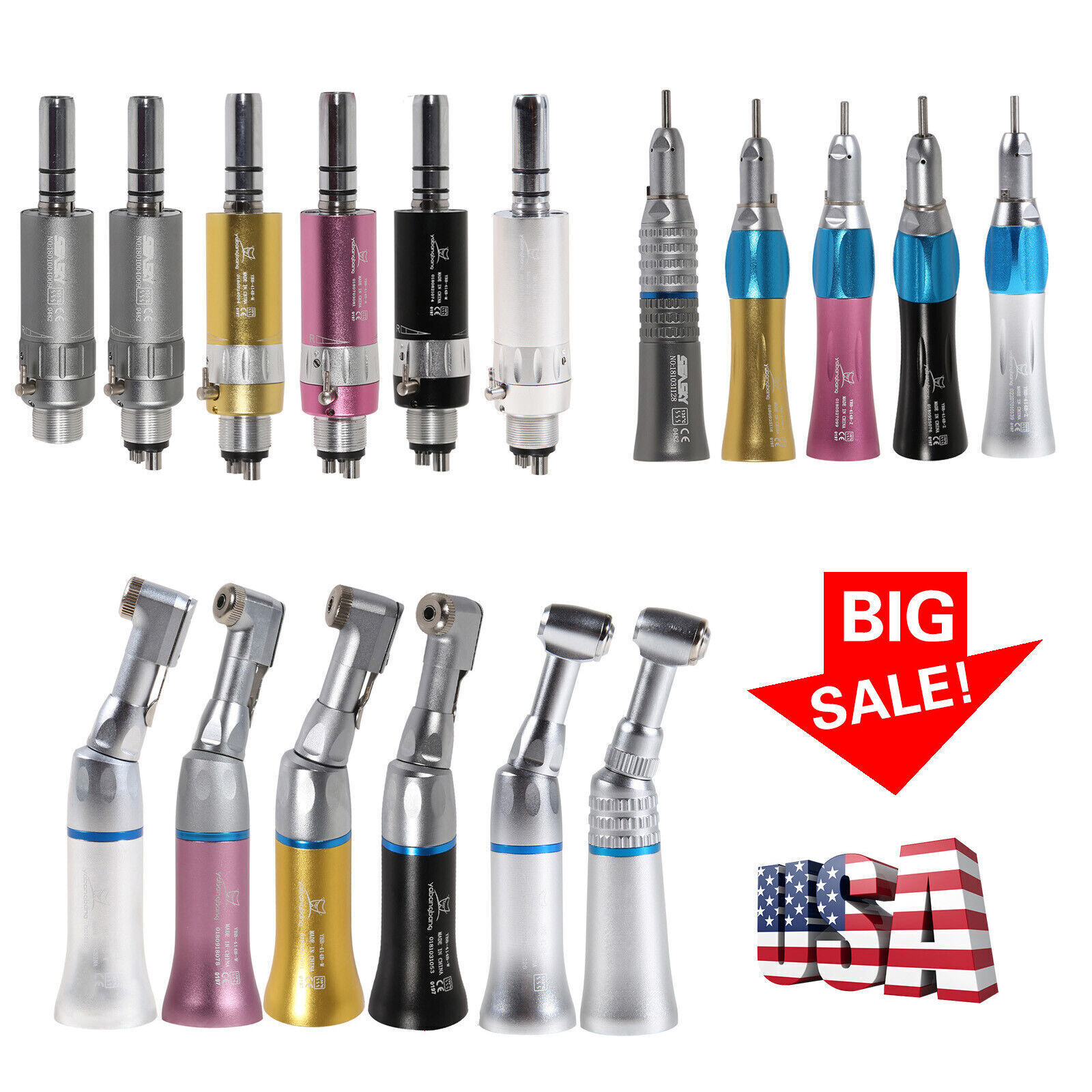 Slow Speed Dental Handpiece Nosecone/contra angle/ air motor NSK style colorful