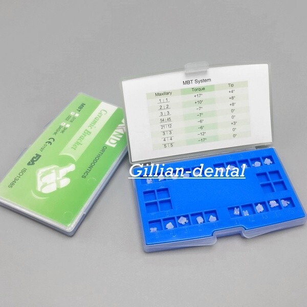 Dental Ortho Ceramic Brackets Braces Roth MBT 022/018 Slot 345 Hooks 20pcs/Pack
