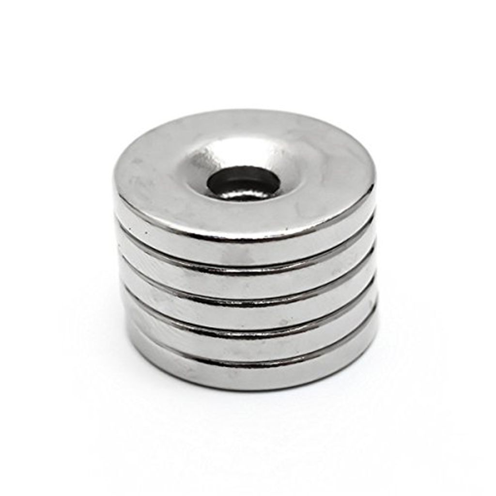 Lot 25mm x 5mm Hole 5mm Strong N35 Countersunk Ring Rare Earth Neodymium Magnet