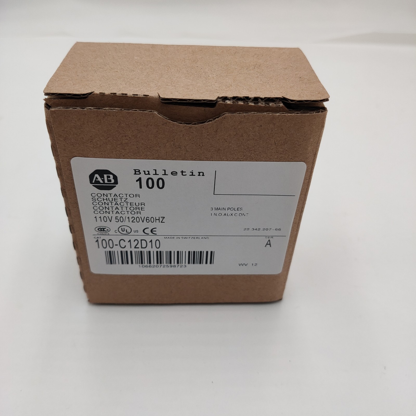 AB 100-C12D10 110/120V AC IEC 12A Contactor AB 100C12D10 NEW 2023