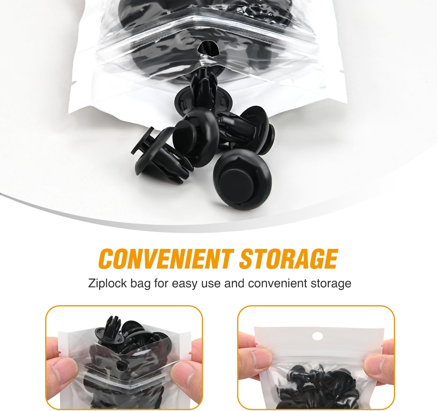 60Pcs Liner Bumper Cover Splash Shield Hex Head Screw with Nylon U Nuts Push Bu