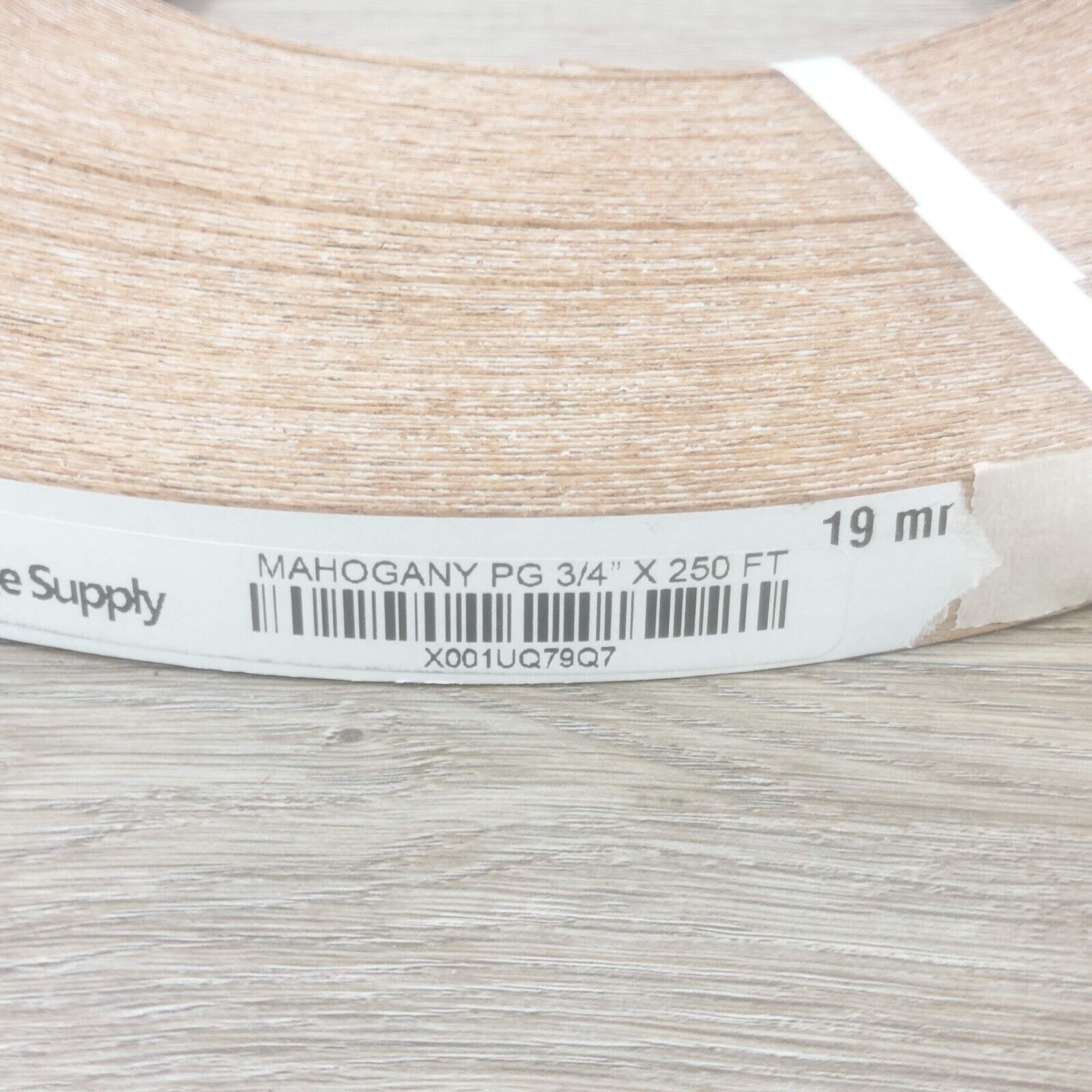 Edge Supply White Oak 3/4 inch X 250 ft Veneer Wood Roll Back Fleeced Sanded