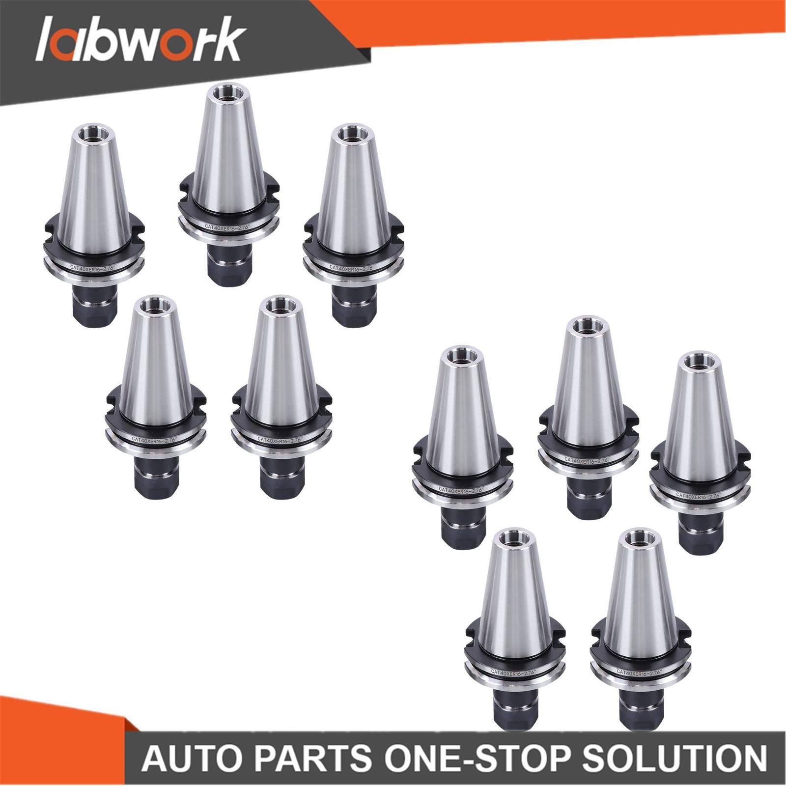 Labwork 10× CAT40-ER16 Collet Chuck 70mm 2.76″ G2.5 20000RPM CNC Milling Tool