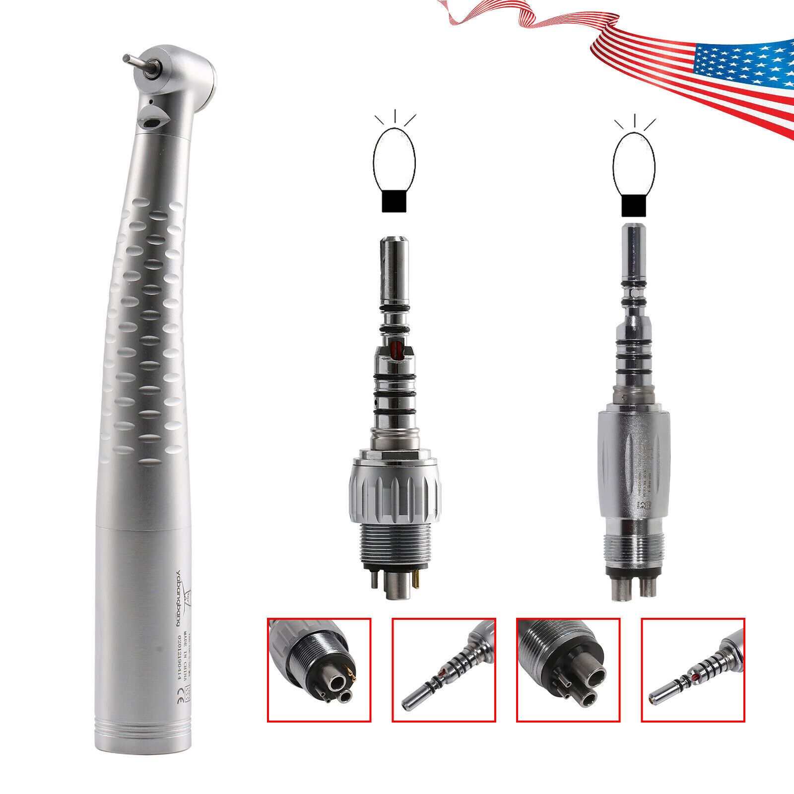 KaVo Style Dental Fiber Optic LED Turbine Handpiece / Quick Coupler 4/6 Hole st