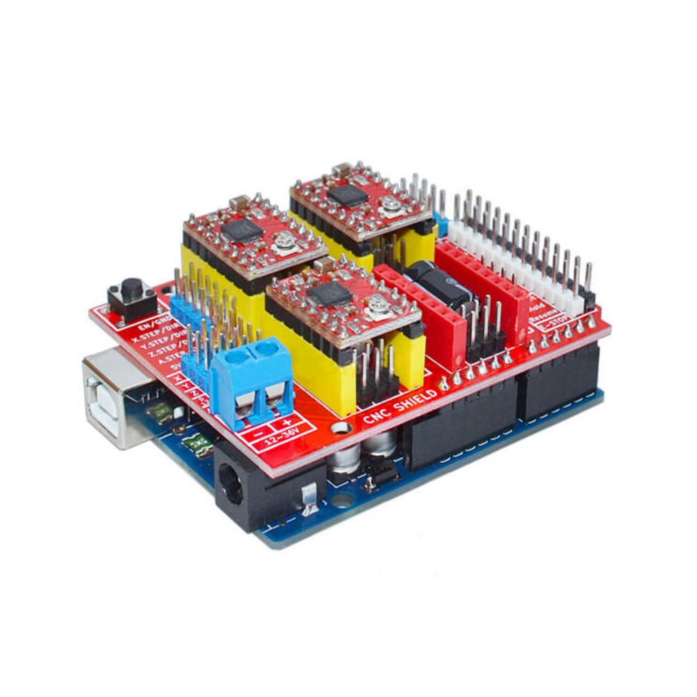 CNC Shield V3 4-Axis + A4988 Stepper Drivers for Arduino UNO MEGA GRBL 3D Prntrs