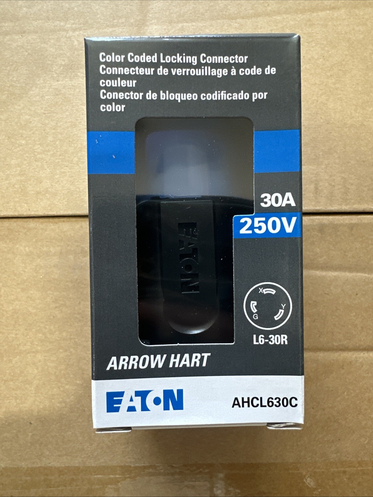 NEW Eaton AHCL630C Blue 30A Locking Plug Connector NEMA L6-30R 250V 2P 3W