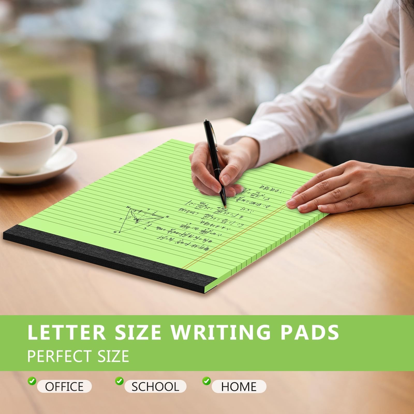 6 Pack Colored Legal Pads 8.5 x 11 Wide Ruled Writing Tablets Backboard